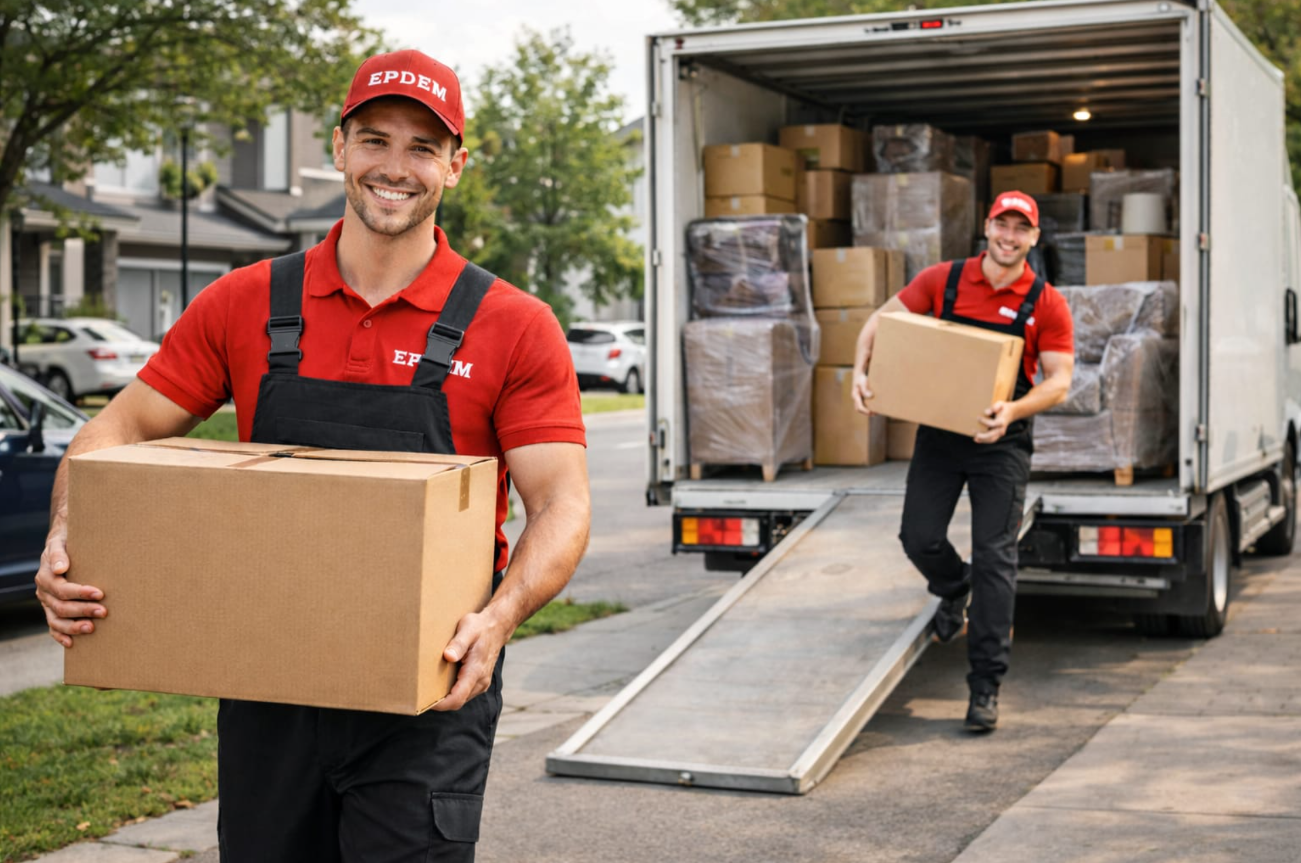 Équipe de déménageurs professionnels EPDEM en action